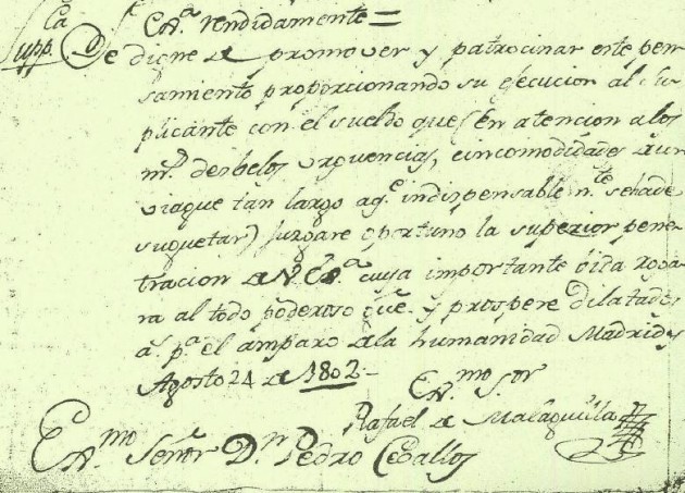 Carta de Rafael de Malaguilla al rei