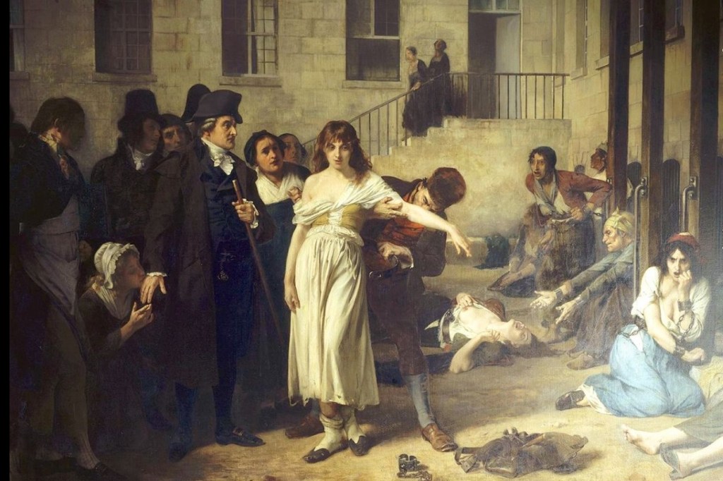Philippe Pinel deslliurant els al·lienats a la Salpetrière el 1795