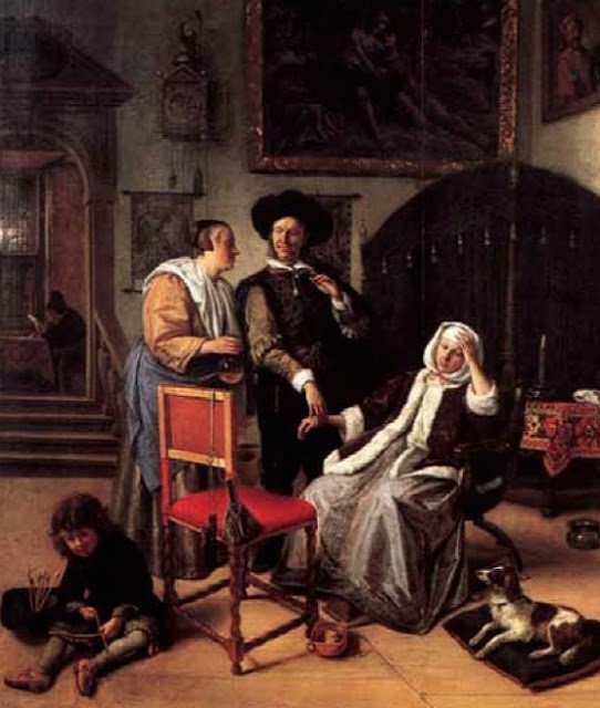 La visita del metge (c. 1660) de Jan Havicksz Steen (1626 – 1679). Wellington Museum, Ansley House, Londres.