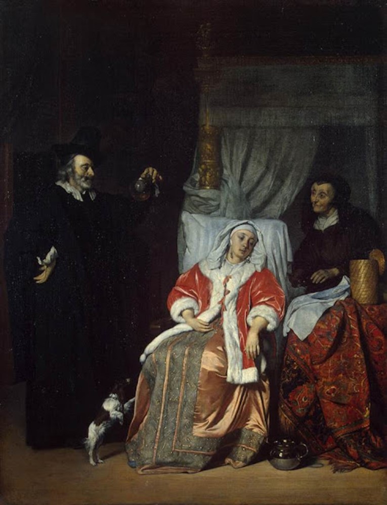 La visita del metge (1660) de Gabriel Metsu ( 1629 - 1667 ). Museu de l'Ermitage, San Petersburg