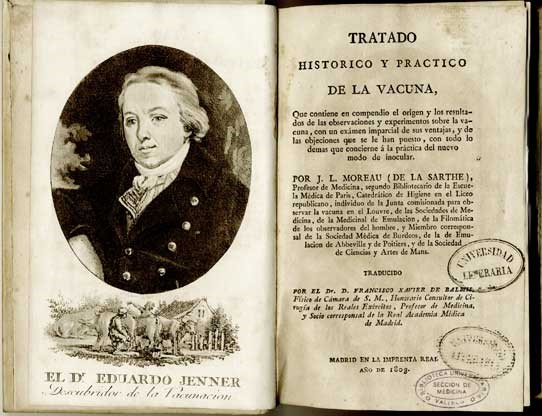 "Tratado de la Vacuna” , d'Edward Jenner, traduit per Balmis