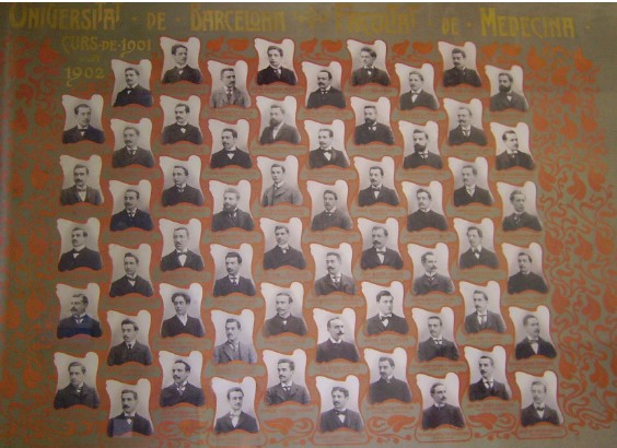 Orla de la promoció dels alumnes de la Facultat de Medicina de la Universitat de Barcelona del curs 1902.