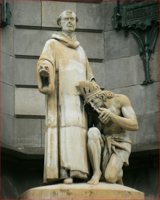Fra Bernat Boïl. Monument a Colom de Barcelona. Escultor: Manel Fuxà