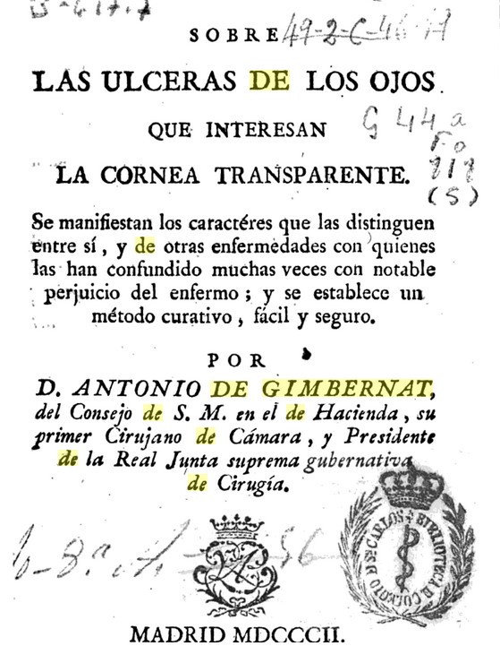 Llibre escrit per Gimbernat sobre cirurgia oftalmològica