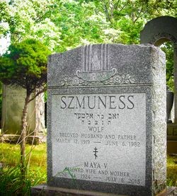 Tomba de Wolf Szmuness al cementiri de Maple Grove a Nova York