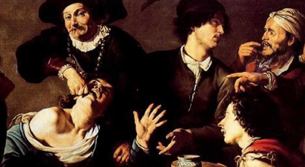 El xarlatà arrencaqueixals, de Theodoor Rombouts (1627), Museu del Prado.