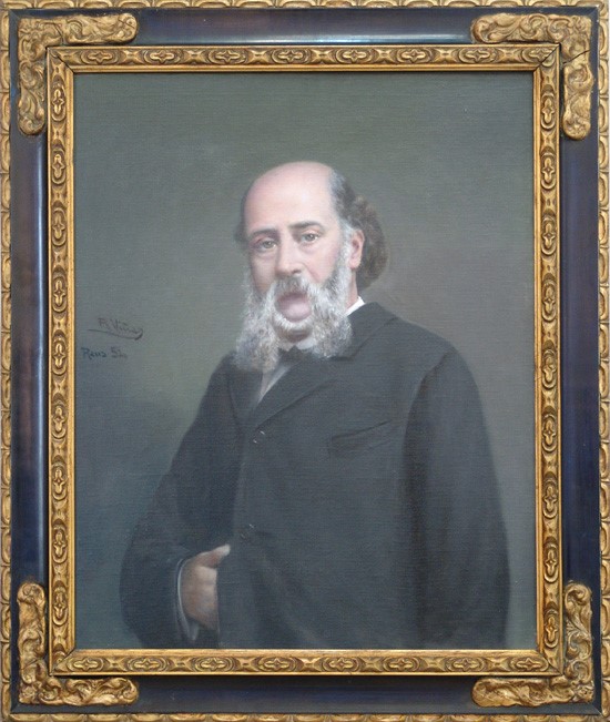 Retrat de Pere Mata que es troba a l'Institut Pere Mata de Reus, antic Manicomi de Reus. Obra de P. Viñas. [Institut Pere Mata]