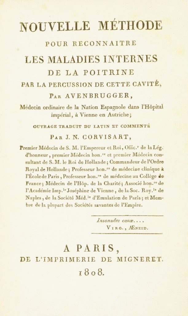 Traducció al francès del llibre de Leopold Auenbrugger
