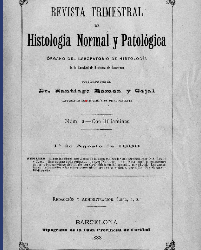 Coberta de la revista del Dr. Santiago Ramón y Cajal