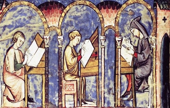 Miniatura medieval que mostra els estudiants de Salerno.