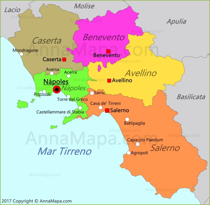 Mapa de Campània