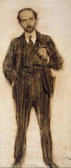 Retrat al carbonet i pastel de Pío Baroja per Ramón Casas (circa 1904). Museu Nacional d’Art de Catalunya (no exposat)