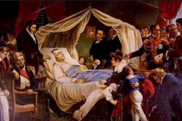 Napoleó Bonaparte en els seus moments finals. Oli de Carl von Steuben