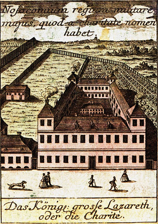 Dibuix de l'Hospital Charité c. 1740