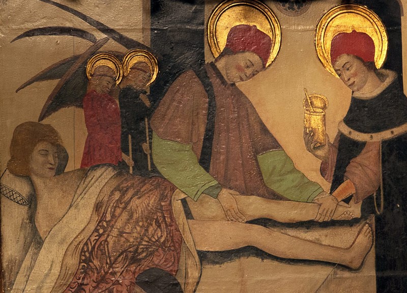 Cama trasplantada blanca en la pintura de Miquel Nadal