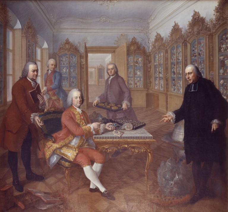 L'emperador Francesc I, rodejat de savis, Gerard van Swieten, Johann von Baillou, Valentin Jamerey-Duval i l'abate Marcy