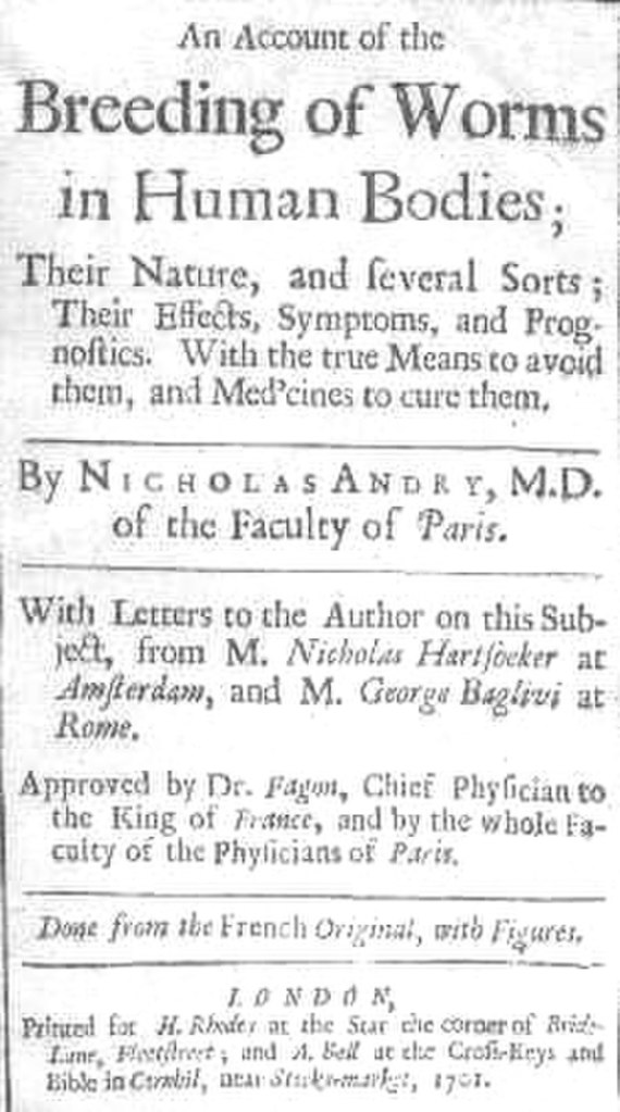 Portada de la versió anglesa del llibre sobre cucs de Nicolas Andry