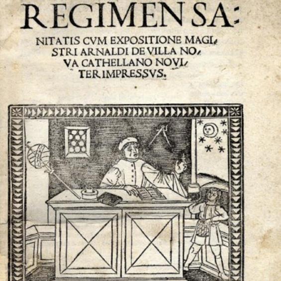 Portada del llibre de Vilanova, Regimen sanitatis