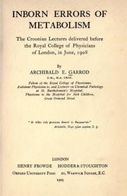 Portada del llibre d'Archibald Garrod