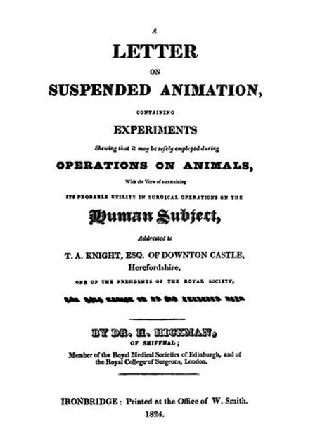 Informe sobre el mètode de Hickman que presentà a la Royal Society