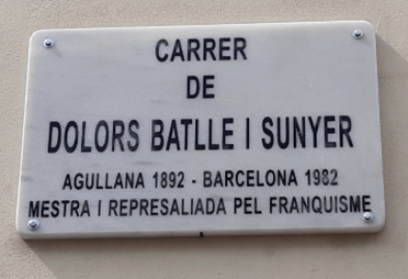 Placa del carrer de Dolors Batlle