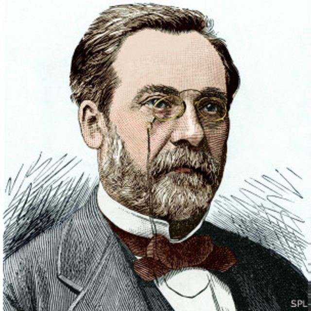 Dibuix del rostre de Louis Pasteur quan descobreix la fermentació i la pasteurització