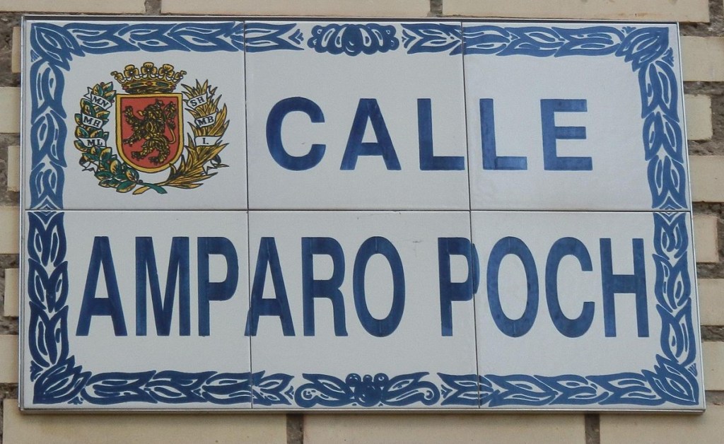 Placa del carrer que duu el seu nom a Saragossa