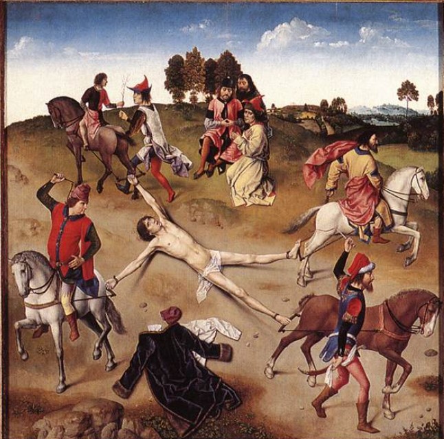 Martiri de sant Hipòlit, d'Hugo van der Goes y Dirk Bouts. Groeningemuseum, Bruges.