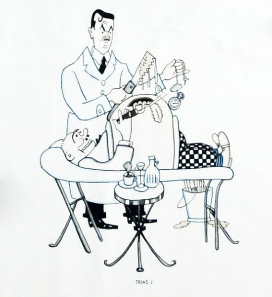 Caricatura de Joaquim Trias per Jaume Passarell