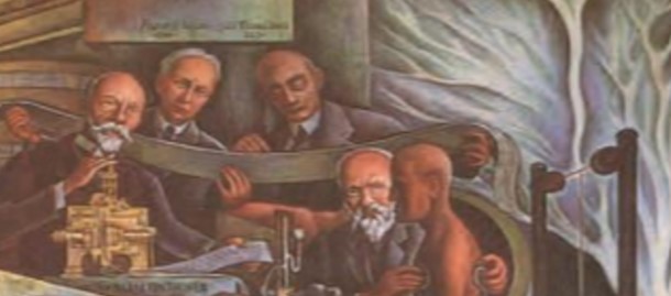 Einthoven, Lewis i Wilson llegint un electrocardiograma