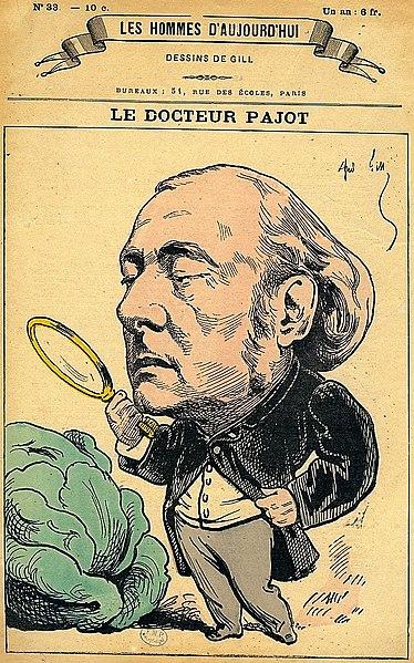 Caricatura del professor Charles-Marie Pajot en una revista humorística francesa