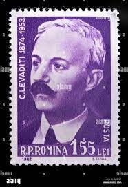 Segell romanès amb la cara del Dr. Levaditi