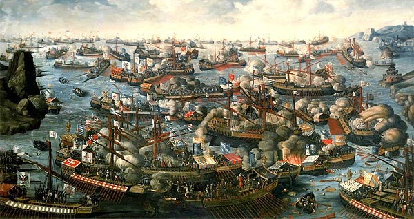 Batalla de Lepant de pintor desconegut, segle XVI. Museu Marítim Nacional.