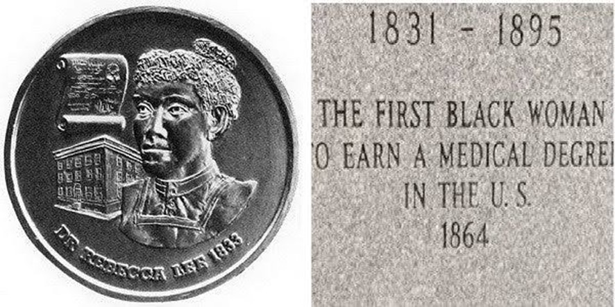 Medalla i inscripció que demostren que Rebecca Lee Crumpler va ser la primera metgessa negra
