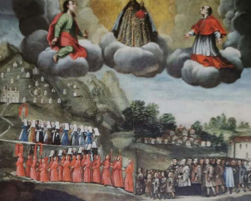 Exvot del Santuari di Graglia (Biella, Piamonte), ofert en agraïment quan es va acabar una epidèmia de pesta, l'any 1717