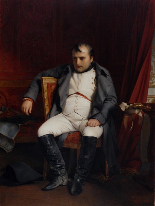 Napoleó abdicant a Fontainebleau, pintura a l'oli per Paul Delaroche de l'any 1846. 
Col·lecció permanent de la Royal Collection de Londres.