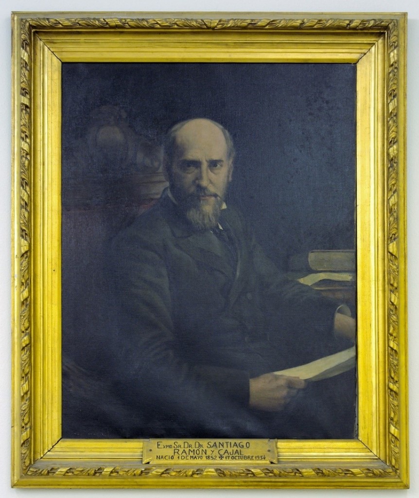 Retrat de Santiago Ramón y Cajal, d'autor desconegut (finals del segle XIX), ubicat a la Facultad de Medicina