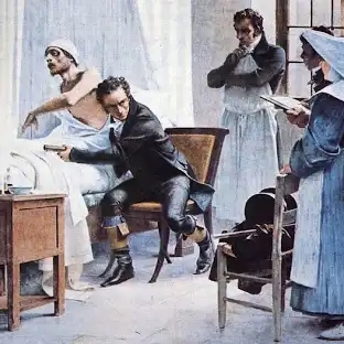 Laënnec fent una auscultació immediata