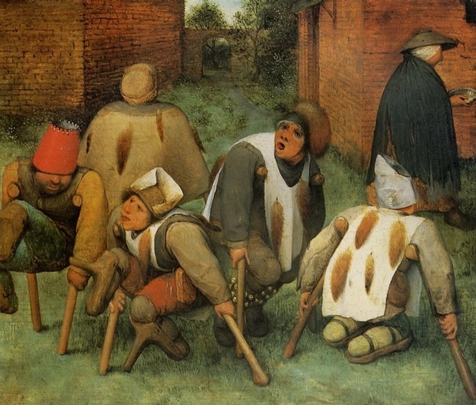 Quadre de Brueghel de malalts amb lesions causades per ergotisme