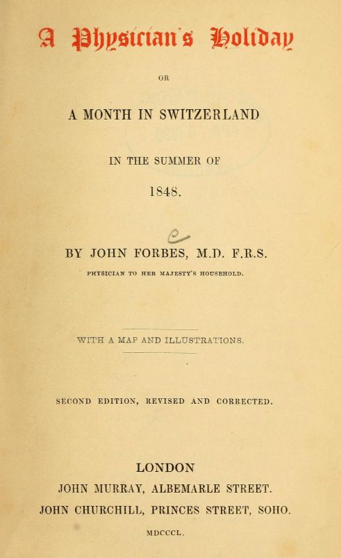 Obra de John Forbes: A physician's holiday