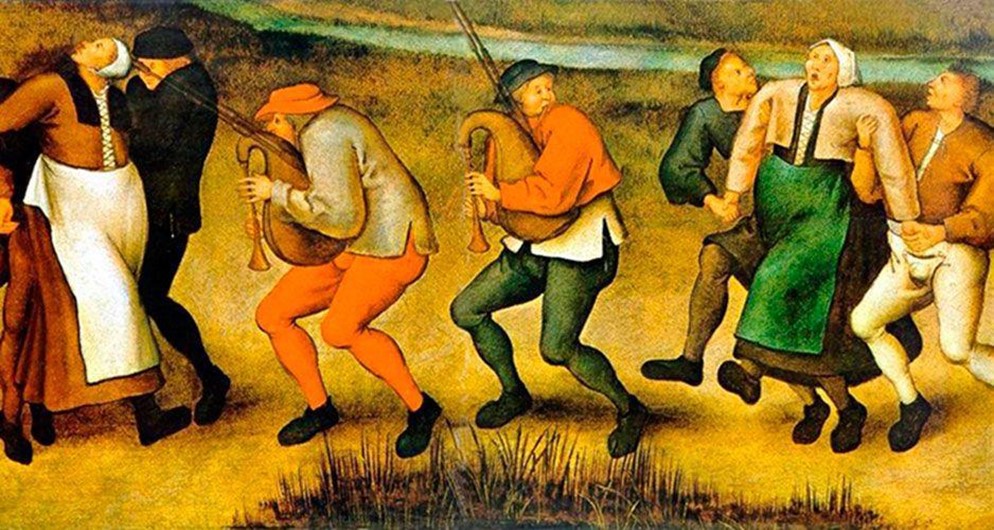 Pintura que representa el ball de Sant Vito a Molenbeek, Bèlgica