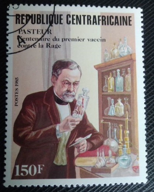 Segell de la República Centreafricana amb la imatge de Pasteur