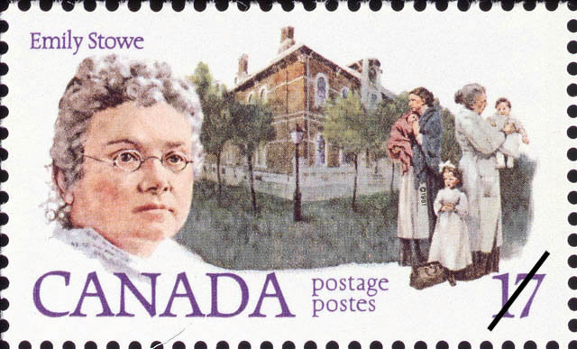 Segell postal de Canadà amb el rostre de la Dra. Stowe