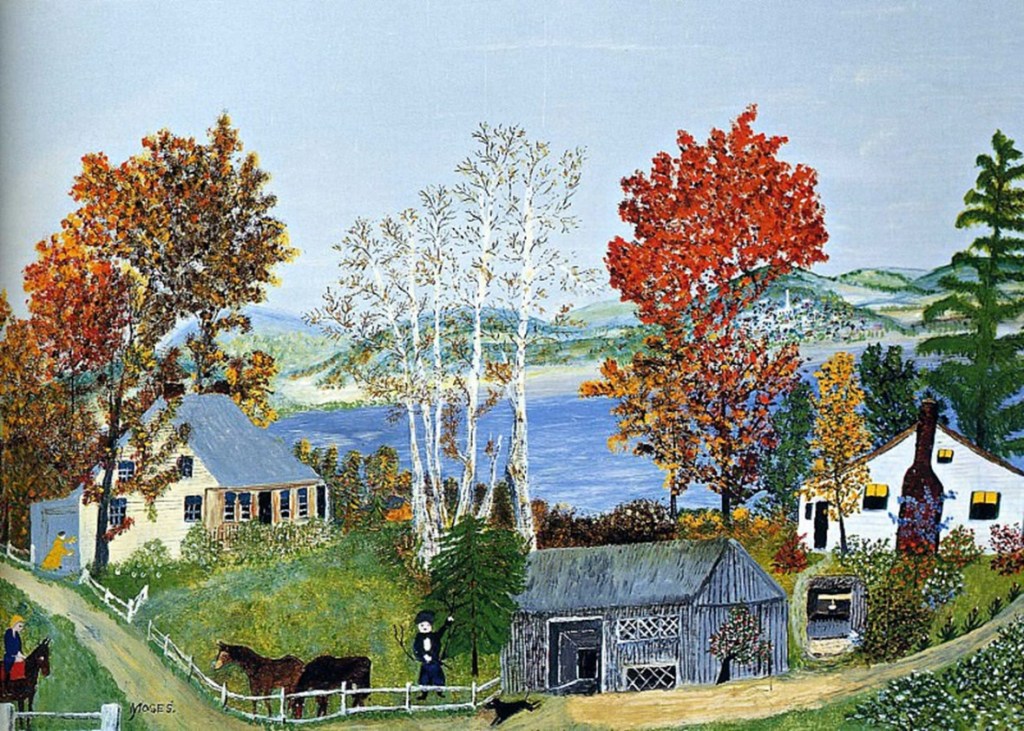 Típica pintura de paisatge de Grandma Moses