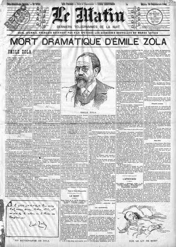 Reportatge de diari sobre la mort de Zola