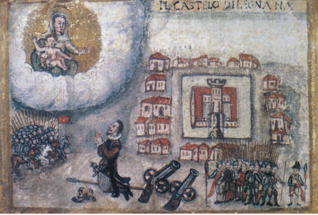 Setge d'un poble murallat, que tracta d'impedir ser conquerit per un exèrcit enemic