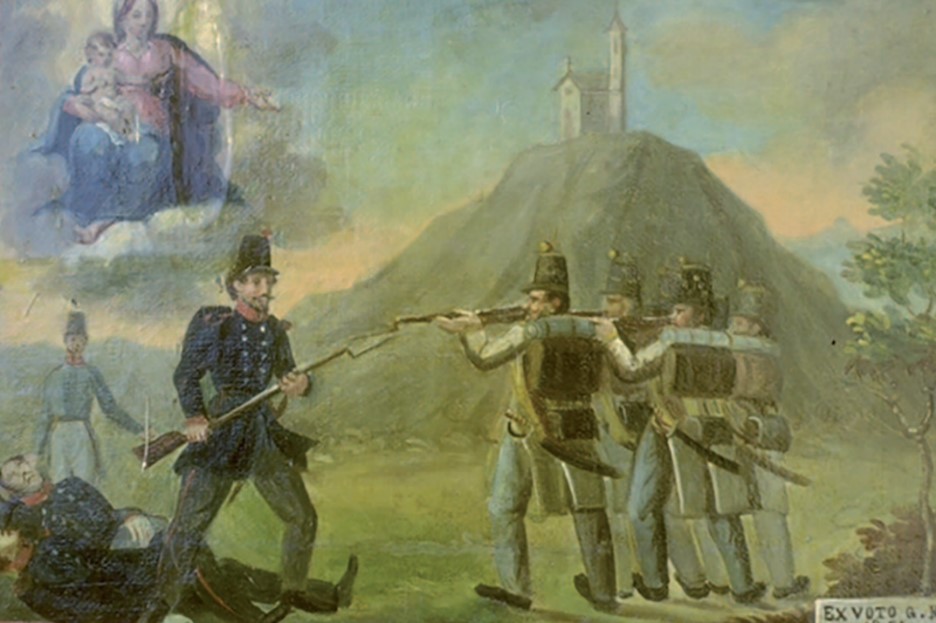 Encontre de soldats de diferents exèrcits en el camp de batalla