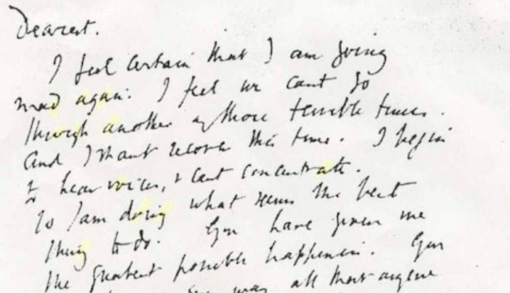 Detall de la nota de suïcidi de Virginia Woolf