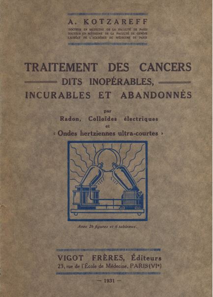 Portada del llibre de Kotzareff sobre els càncers inoperables