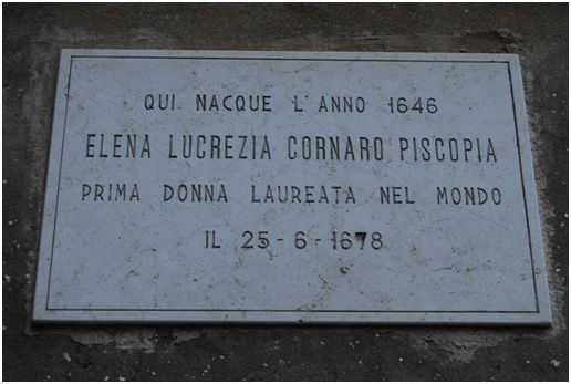 Placa a la façana de la casa on va néixer, a la ciutat de Venècia